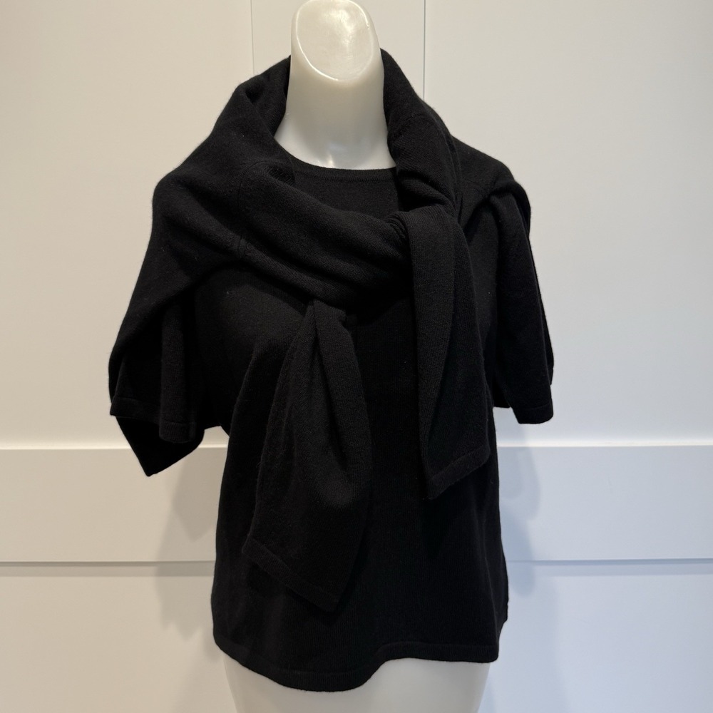Talbots Women's Black Cashmere Twin Set 2 Piece Classic Preppy Quiet Luxury Med